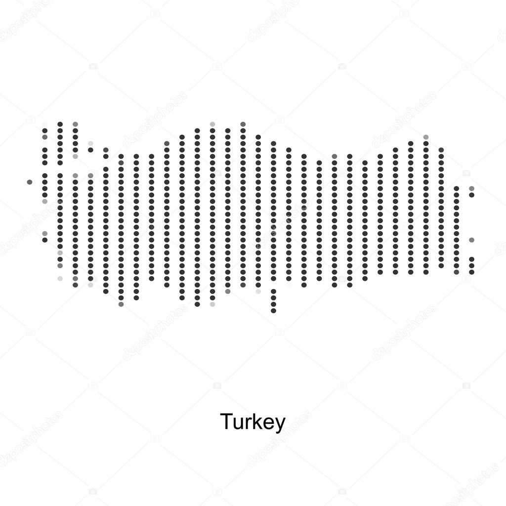 Dotted map of Turkey for your design