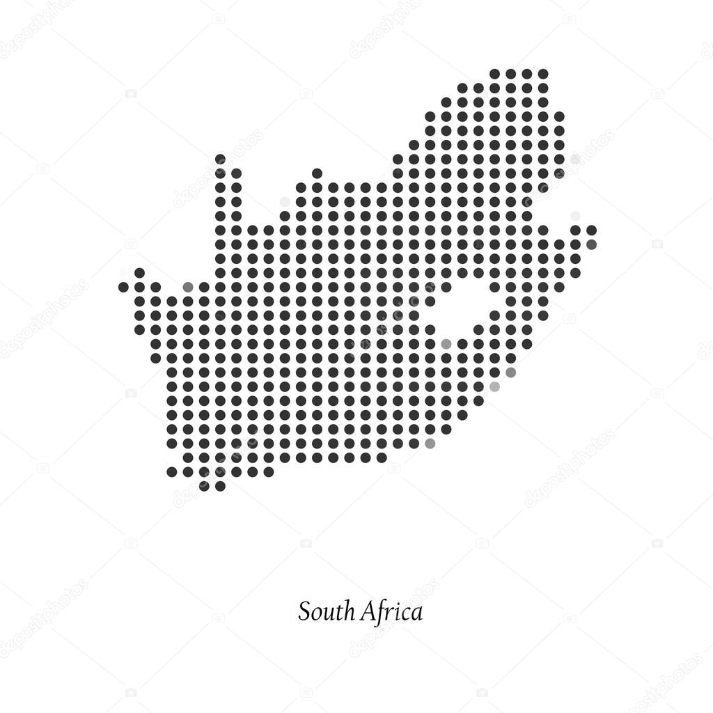 Dotted map of south South Africa for your design