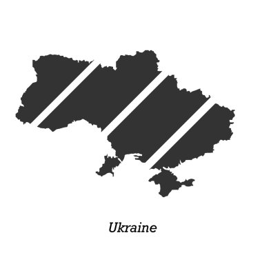 Ukrayna siyah Haritası tasarımınız için