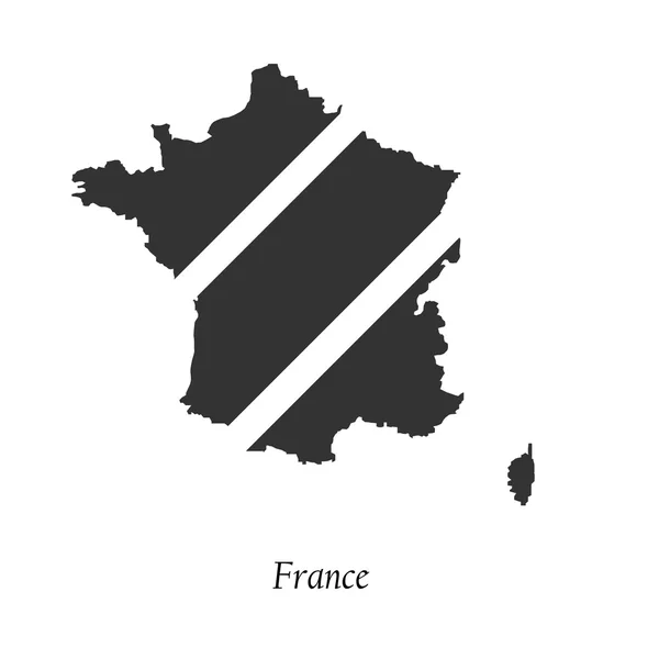 Schwarze Landkarte von Frankreich für Ihr Design — Stockvektor