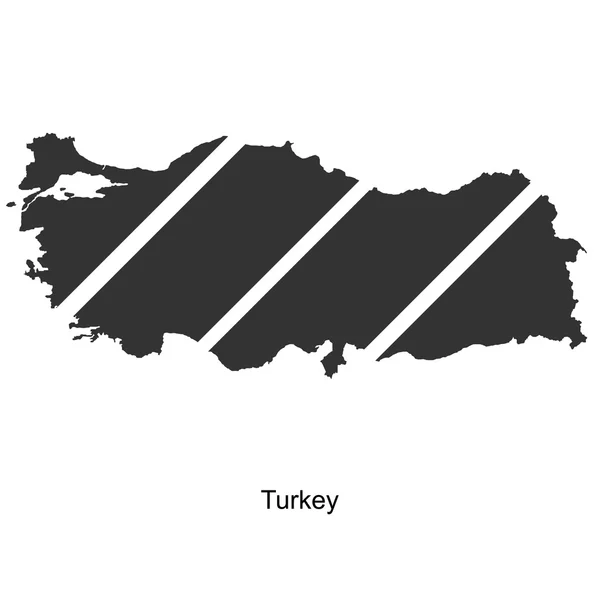 Mappa nera della Turchia per il tuo design — Vettoriale Stock