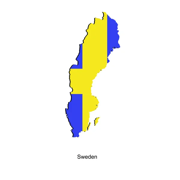 あなたの設計のためのスウェーデンの地図 — ストックベクタ