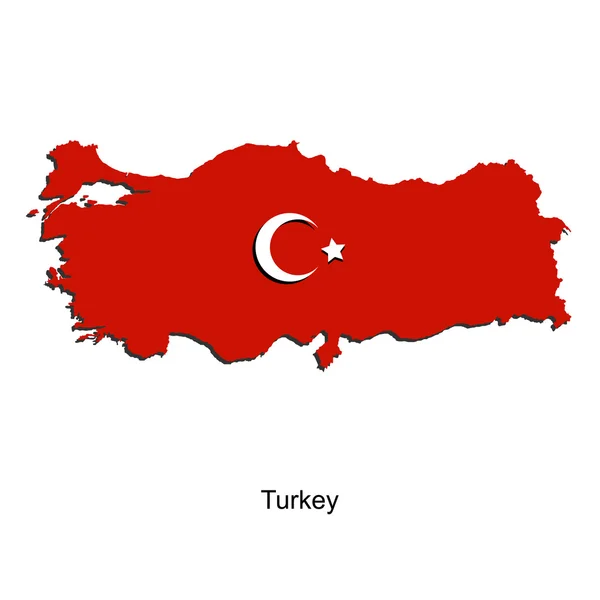 Karte der Türkei für Ihr Design — Stockvektor