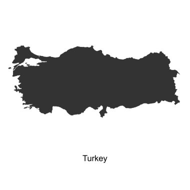 Tasarımınız için Türkiye'nin siyah harita