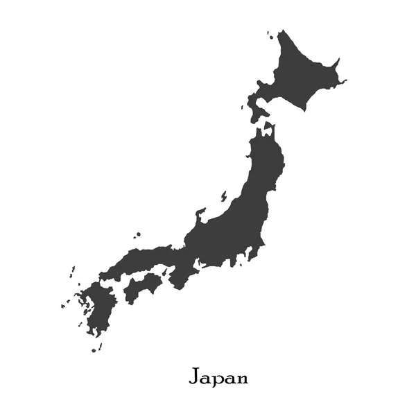 Mapa negro de Japón para su diseño — Vector de stock