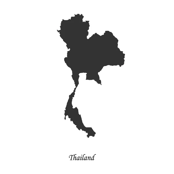 Mapa negro de Tailandia para su diseño — Vector de stock