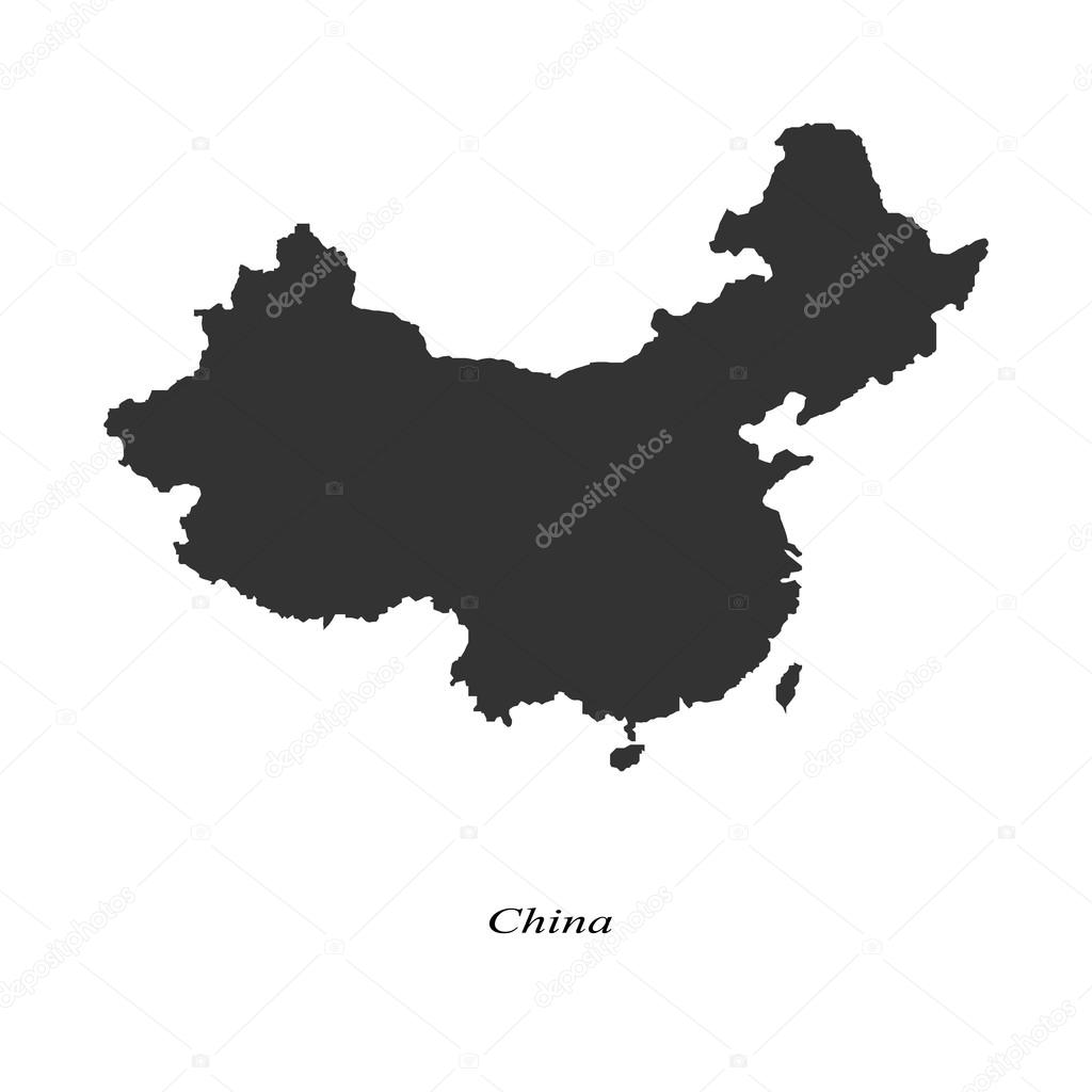 Black map of China for your design