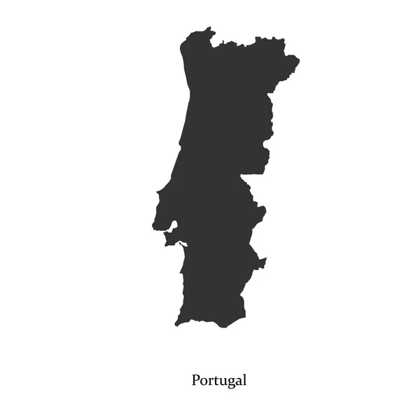 Mapa preto de Portugal para o seu design — Vetor de Stock