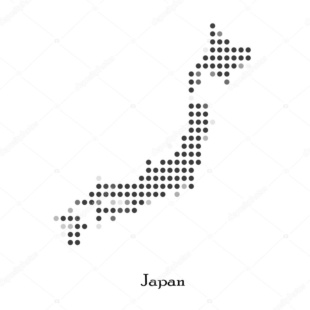 Dotted map of Japan  for your design