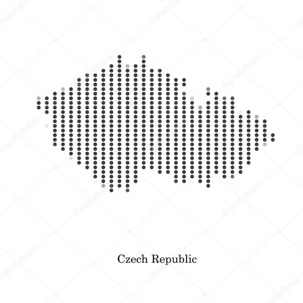 Dotted map of Czech Republic for your design