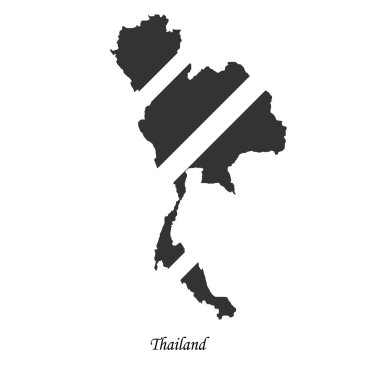 Tayland siyah Haritası tasarımınız için