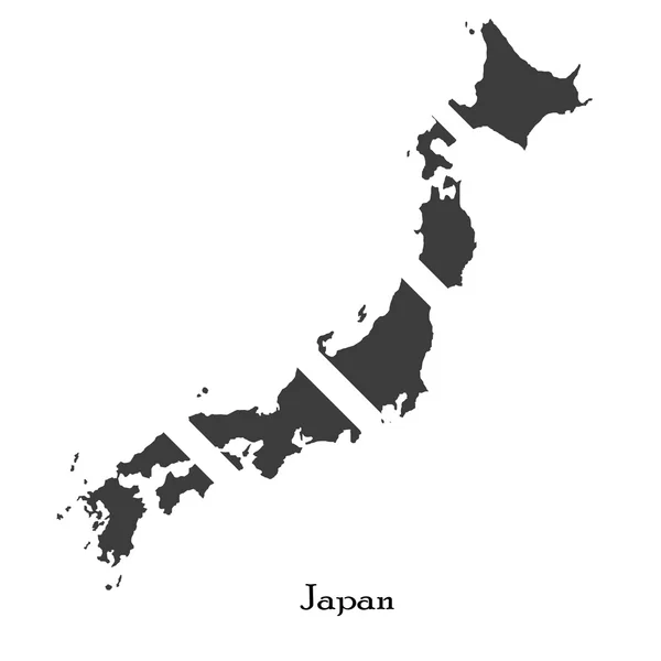 Černá mapa Japonska pro návrh — Stockový vektor