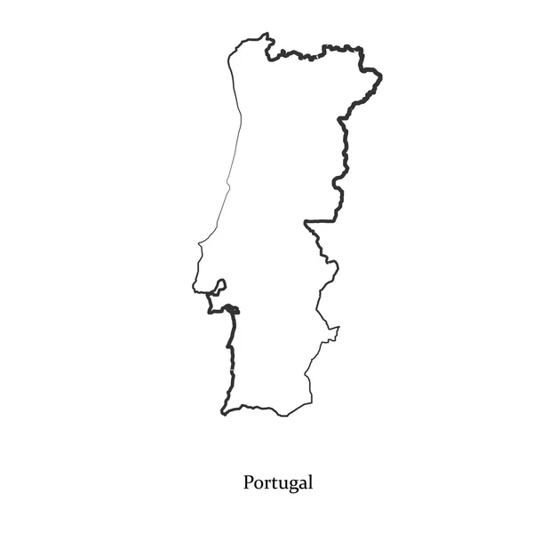 Mappa del Portogallo per il tuo design — Vettoriale Stock