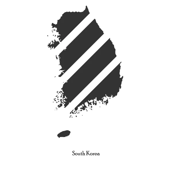 Schwarze Karte von Südkorea für Ihr Design — Stockvektor