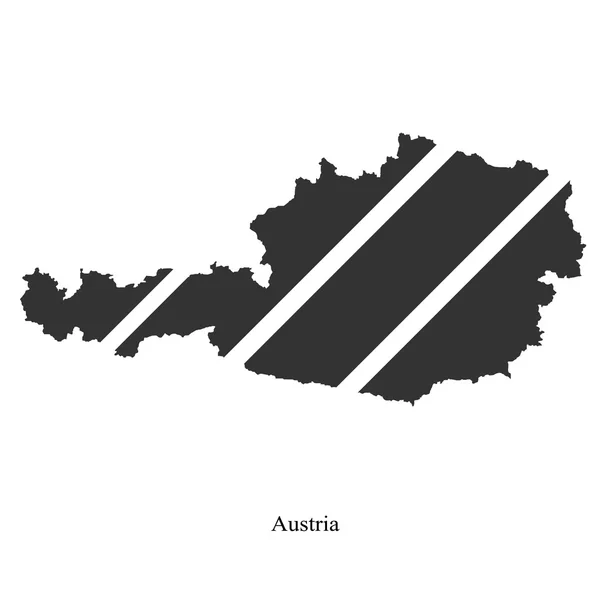 Mappa nera dell'Austria per il tuo design — Vettoriale Stock