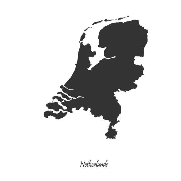 Mappa nera dei Paesi Bassi per il tuo design — Vettoriale Stock