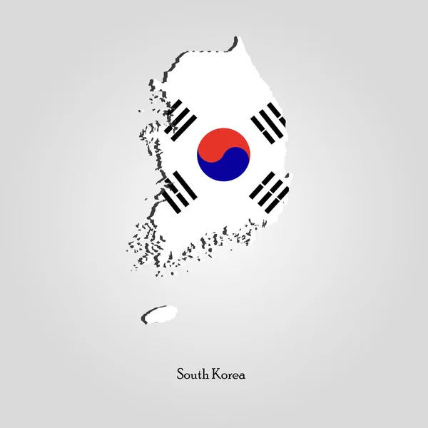 Karte von Südkorea für Ihr Design — Stockvektor