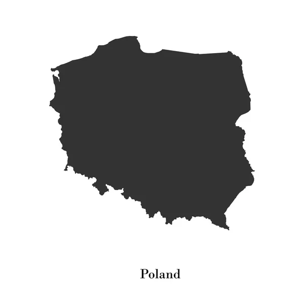 Mappa nera della Polonia per il tuo design — Vettoriale Stock