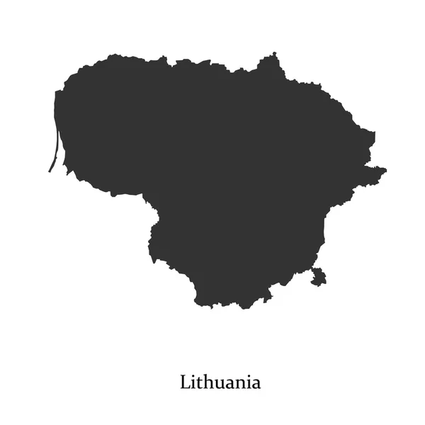 Mapa negro de Lituania para su diseño — Vector de stock