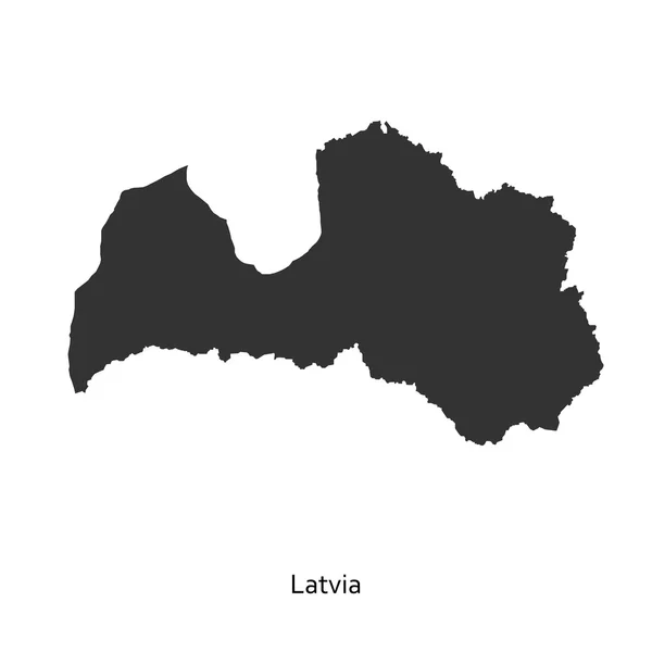 Черная карта Латвии для Вашего дизайна — стоковый вектор