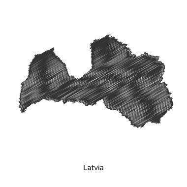 Letonya harita simgesini tasarımınız için