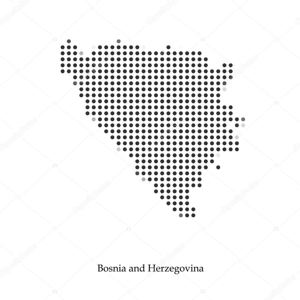 Dotted map of Bosnia and Herzegovina 