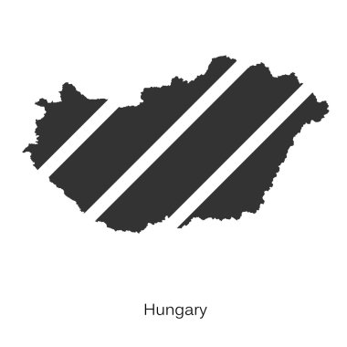 Tasarımınız için siyah harita Macaristan