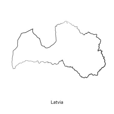 Letonya Haritası tasarımınız için