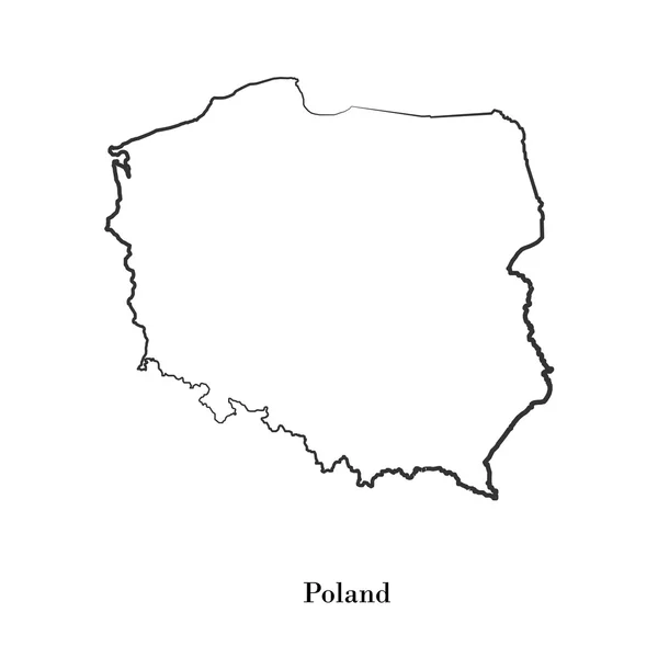 Mapa Polski do projektowania — Wektor stockowy