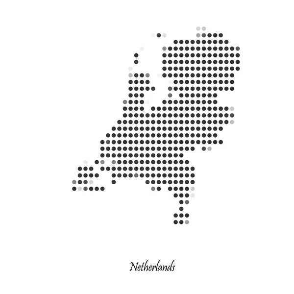 Dotted map of Netherlands for your design — Stock Vector