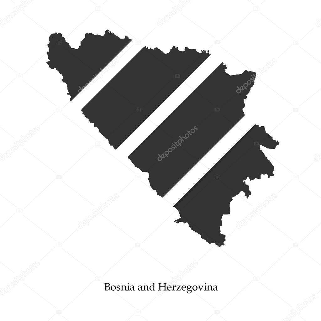 Black map of Bosnia and Herzegovina 