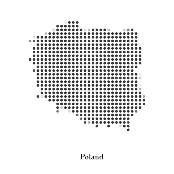 Kropkowane mapę Polski do projektowania — Wektor stockowy