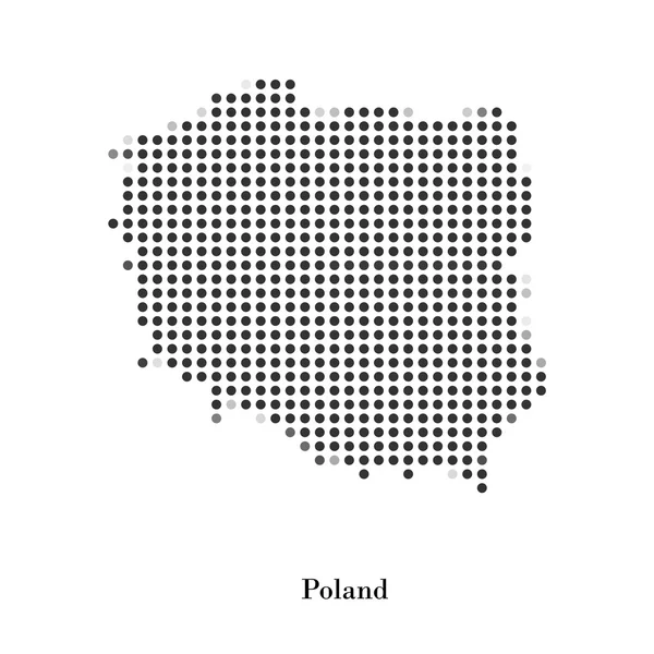 波兰为您设计的虚线的地图 — 图库矢量图片