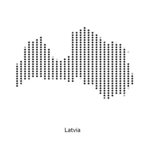 Mapa punteado de Letonia para su diseño — Vector de stock