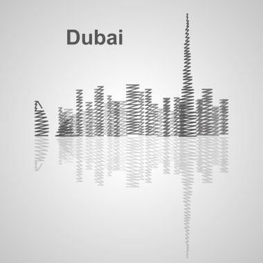 Dubai şehir silüetinin tasarımınız için
