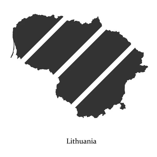 Черная карта Литвы для Вашего дизайна — стоковый вектор