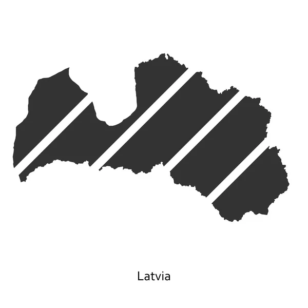 Black map of Latvia for your design — Stock Vector