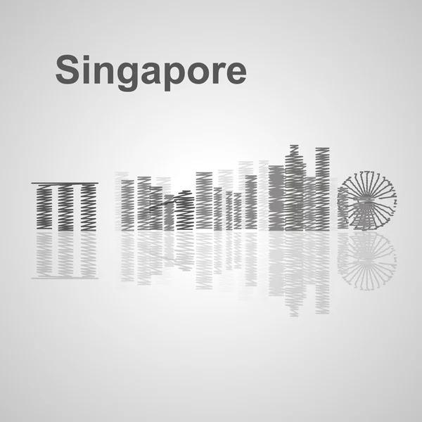 Skyline de Singapur para su diseño — Vector de stock