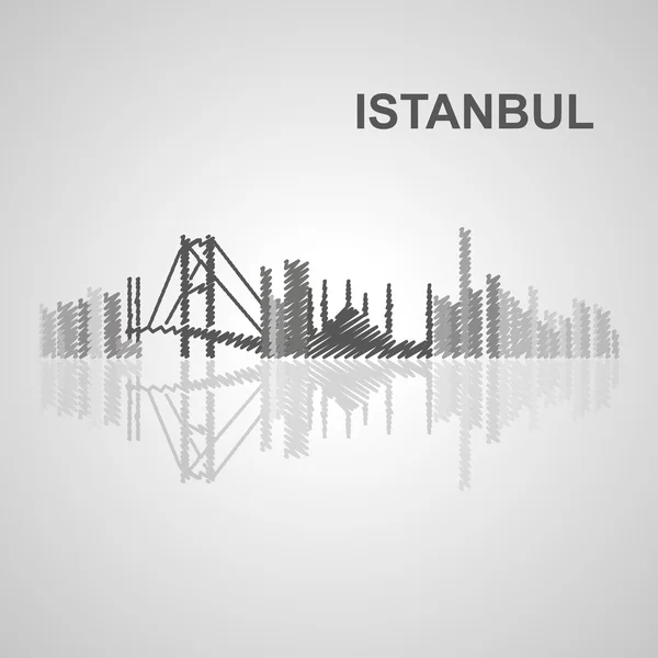 あなたの設計のためのイスタンブールのスカイライン — ストックベクタ