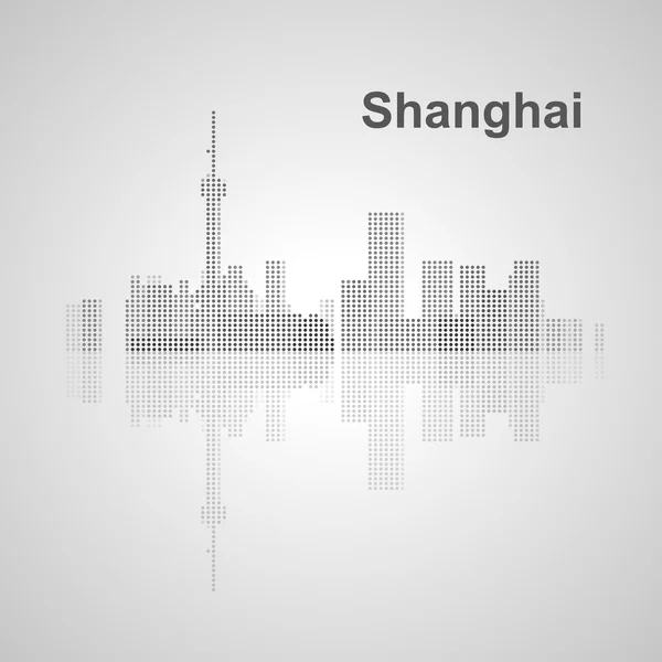 Shanghai skyline för din design — Stock vektor