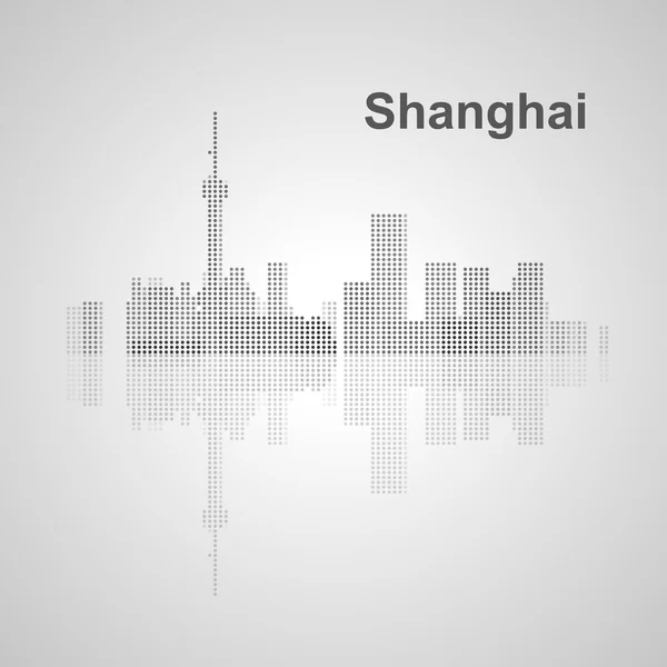 Skyline de Shanghai para su diseño Vector de stock