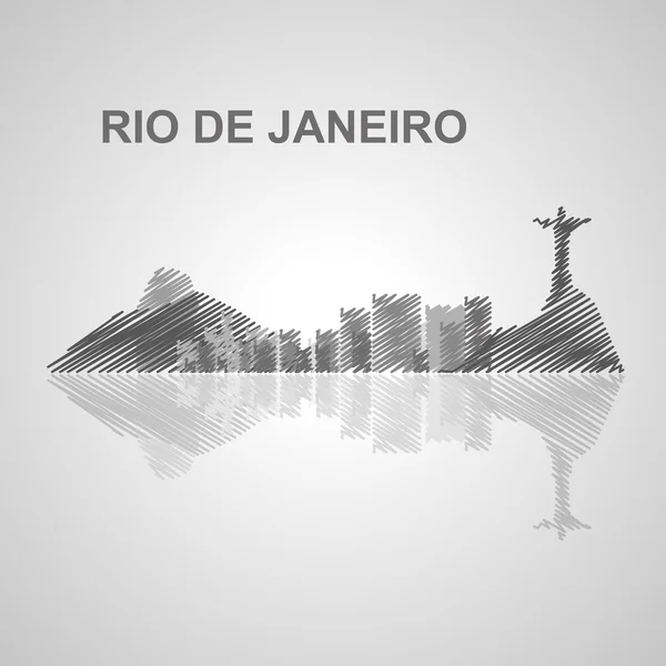 Skyline di Rio de Janeiro per il tuo design Illustrazioni Stock Royalty Free