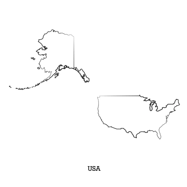 Mappa degli Stati Uniti d'America per il tuo design — Vettoriale Stock