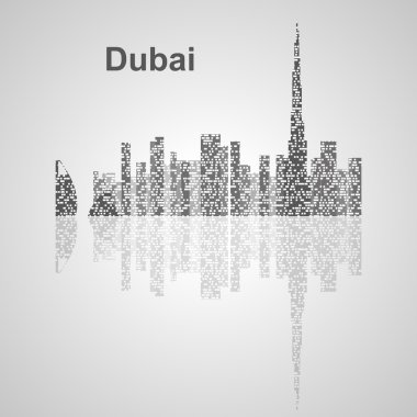 Dubai şehir silüetinin tasarımınız için