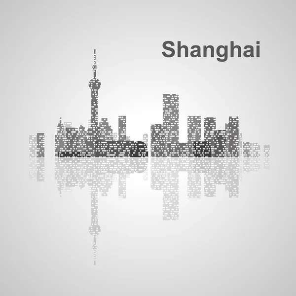 Shanghai skyline för din design — Stock vektor