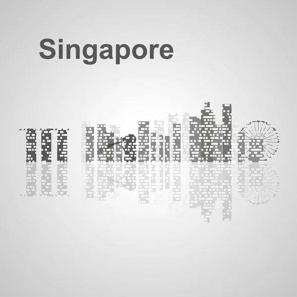 Skyline de Singapur para su diseño — Vector de stock