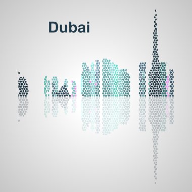 Dubai şehir silüetinin tasarımınız için