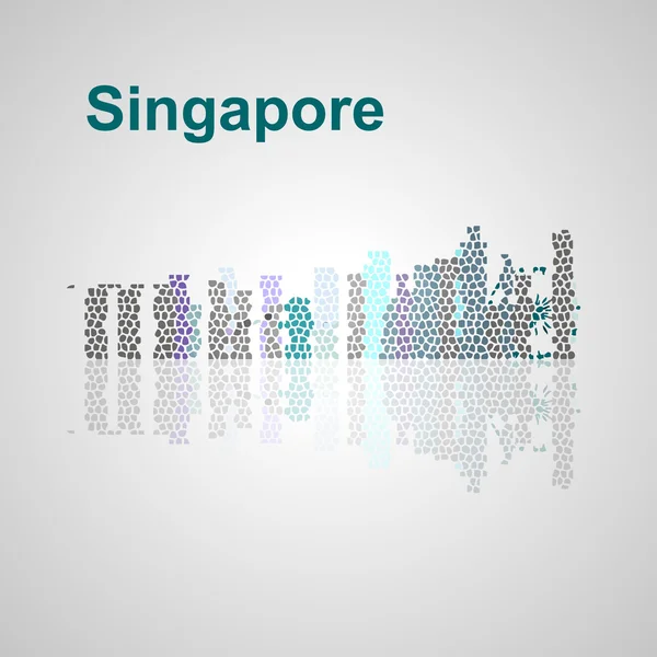 Horizonte de Singapura para o seu projeto — Vetor de Stock