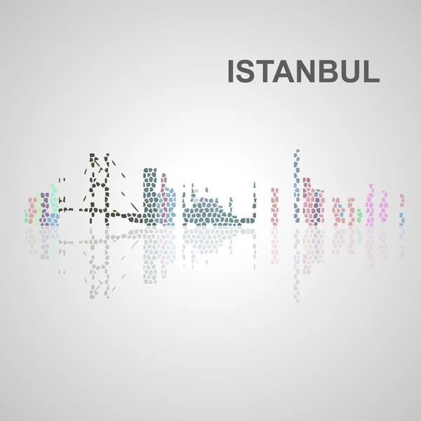 Skyline van Istanbul voor uw ontwerp — Stockvector