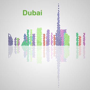Dubai şehir silüetinin tasarımınız için